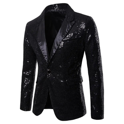 Sparkling Sequin Blazer Jacket for Men