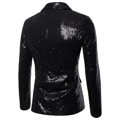 Sparkling Sequin Blazer Jacket for Men