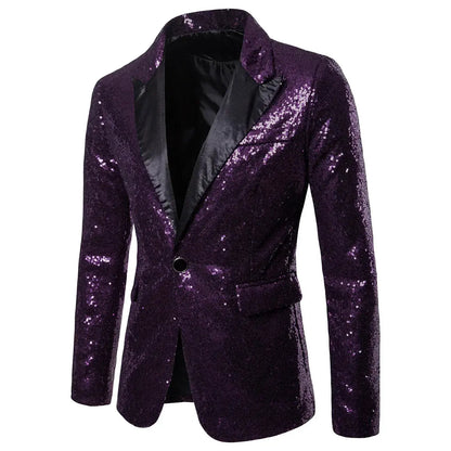 Sparkling Sequin Blazer Jacket for Men