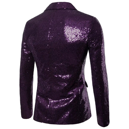 Sparkling Sequin Blazer Jacket for Men