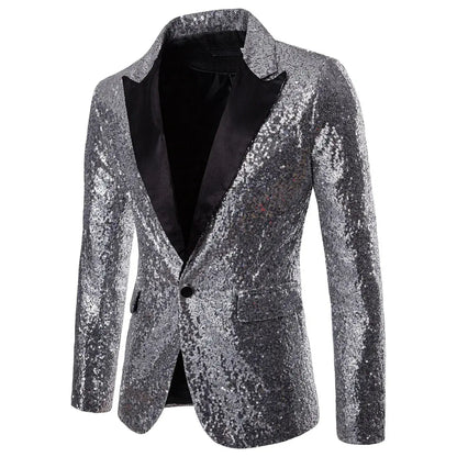 Sparkling Sequin Blazer Jacket for Men