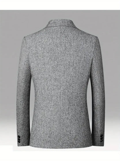 Spring Slim Fit Men’s Blazer – No-Iron Casual Jacket for Middle-Aged Style