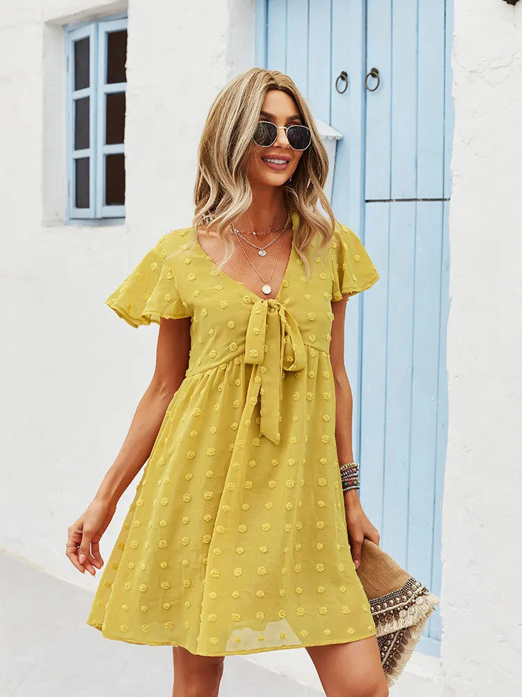 Women's Cute Sleeveless V Neck Summer Dress