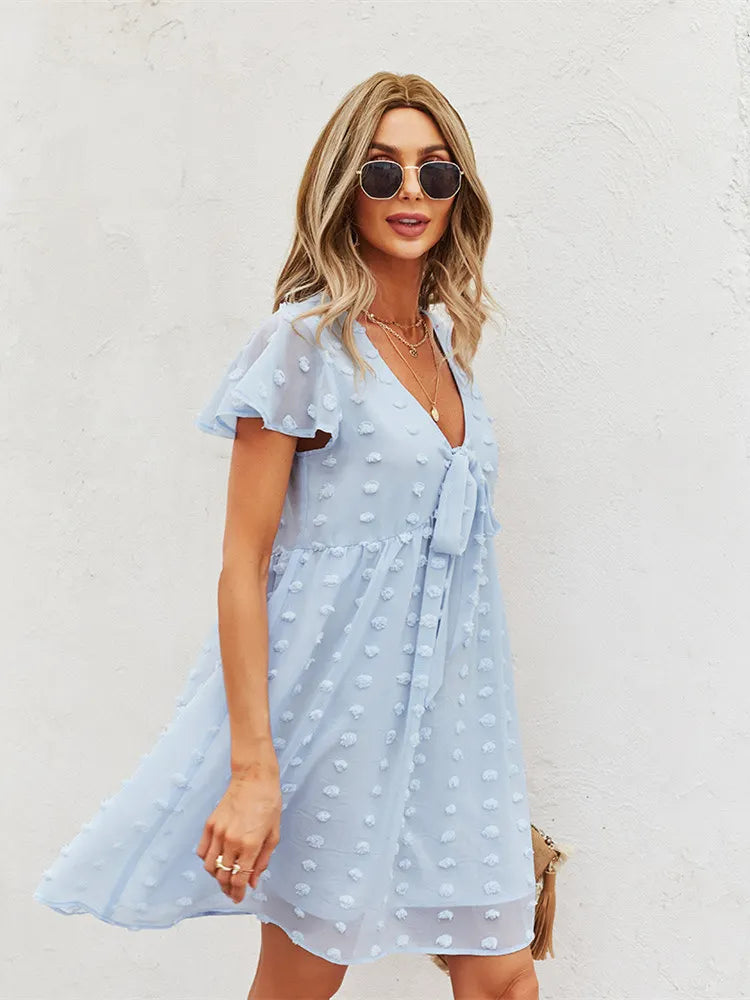 Women's Cute Sleeveless V Neck Summer Dress - BritishElegance