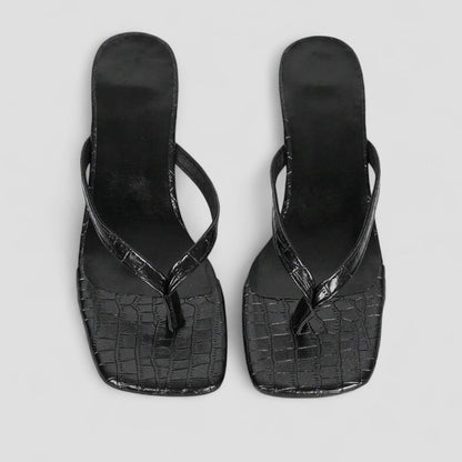 Square Toe Kitten Heel Sandals for Summer