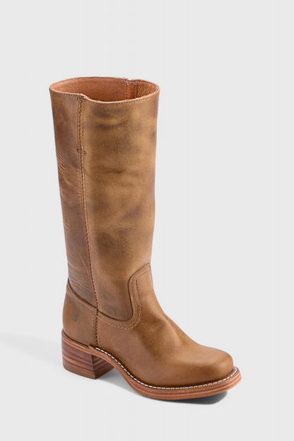 Isla Structured Fit Knee-High Boots | Square Toe Block Heel Boots
