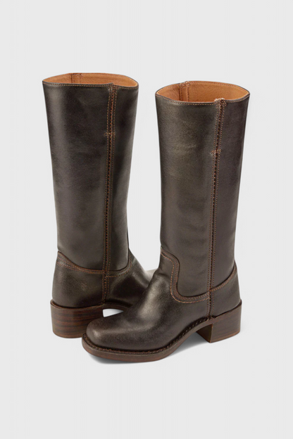 Isla Structured Fit Knee-High Boots | Square Toe Block Heel Boots