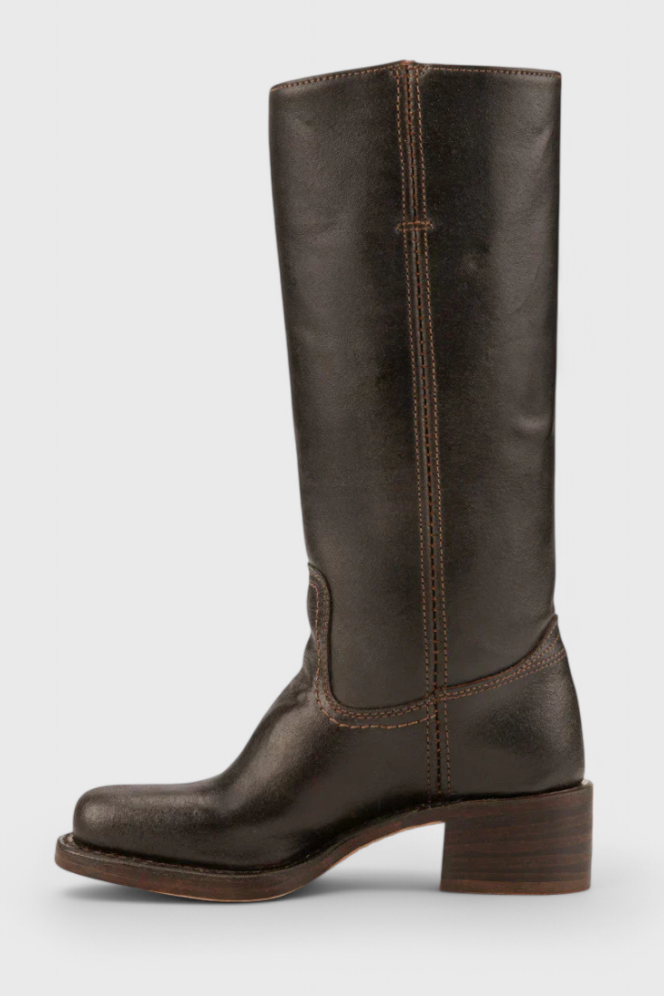 Isla Structured Fit Knee-High Boots | Square Toe Block Heel Boots