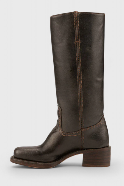Isla Structured Fit Knee-High Boots | Square Toe Block Heel Boots