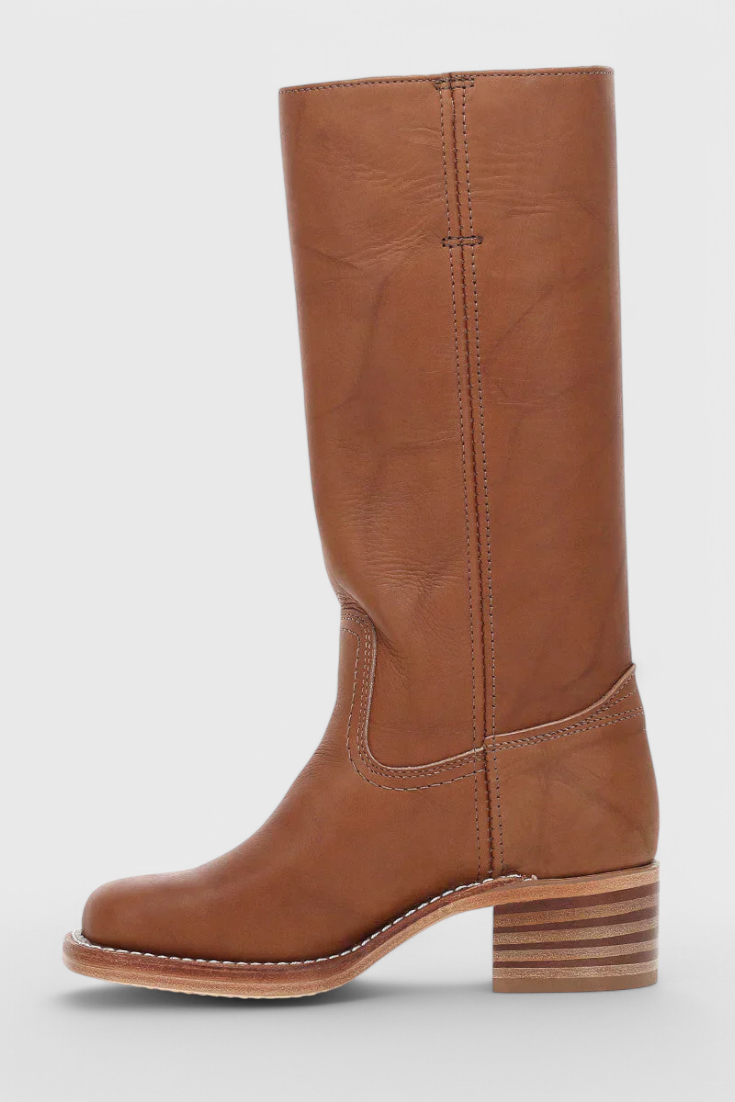 Isla Structured Fit Knee-High Boots | Square Toe Block Heel Boots