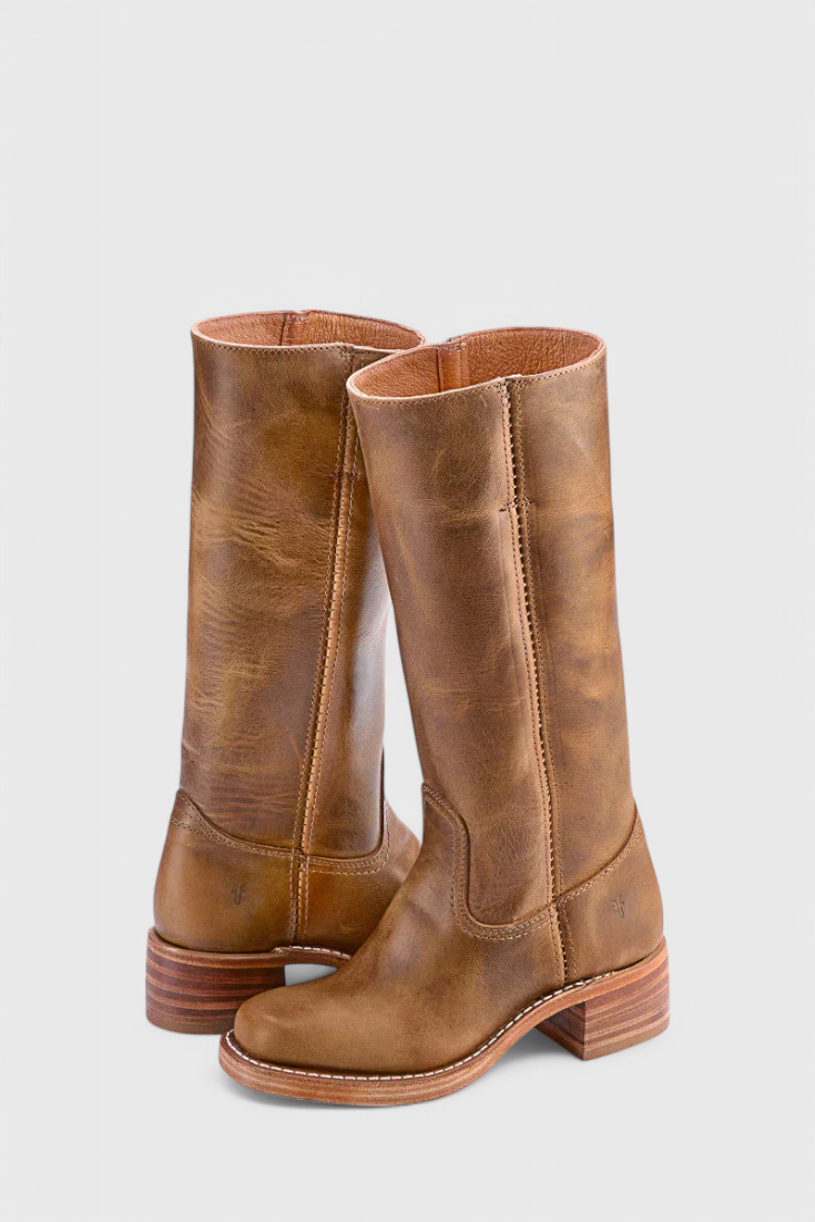 Isla Structured Fit Knee-High Boots | Square Toe Block Heel Boots