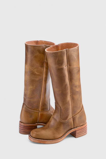 Isla Structured Fit Knee-High Boots | Square Toe Block Heel Boots