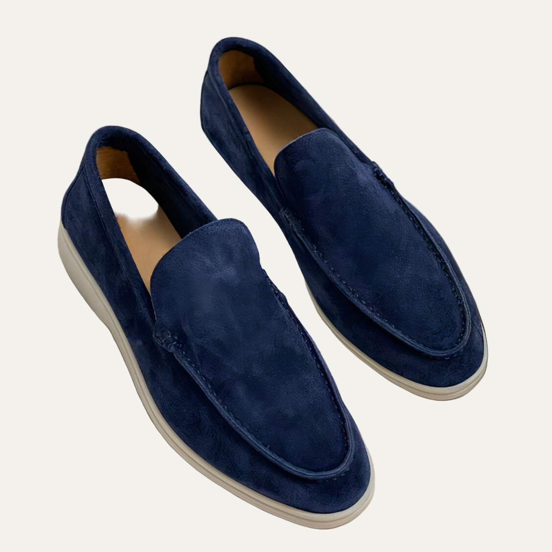 Men’s Suede Slip On Apron Toe Loafers