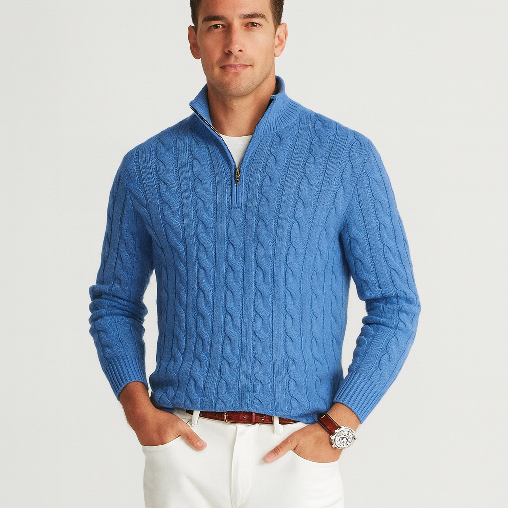 Stylish Old Money Half Zip Sweater