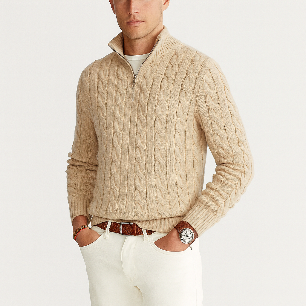 Stylish Old Money Half Zip Sweater