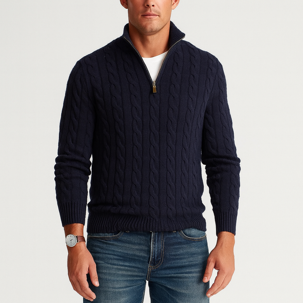 Stylish Old Money Half Zip Sweater