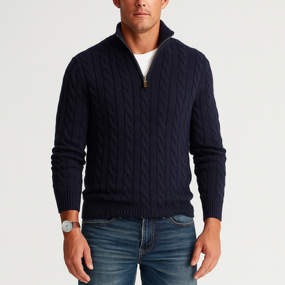 Stylish Old Money Half Zip Sweater