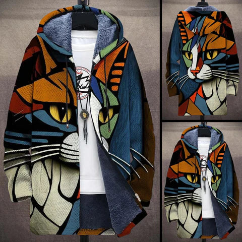 Mia | Women’s Stylish Cat Motif Jacket – Lightweight Transitional Coat for Comfortable Spring and Autumn Wear