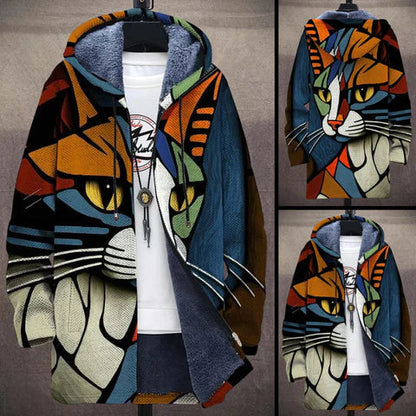 Mia | Women’s Stylish Cat Motif Jacket – Lightweight Transitional Coat for Comfortable Spring and Autumn Wear