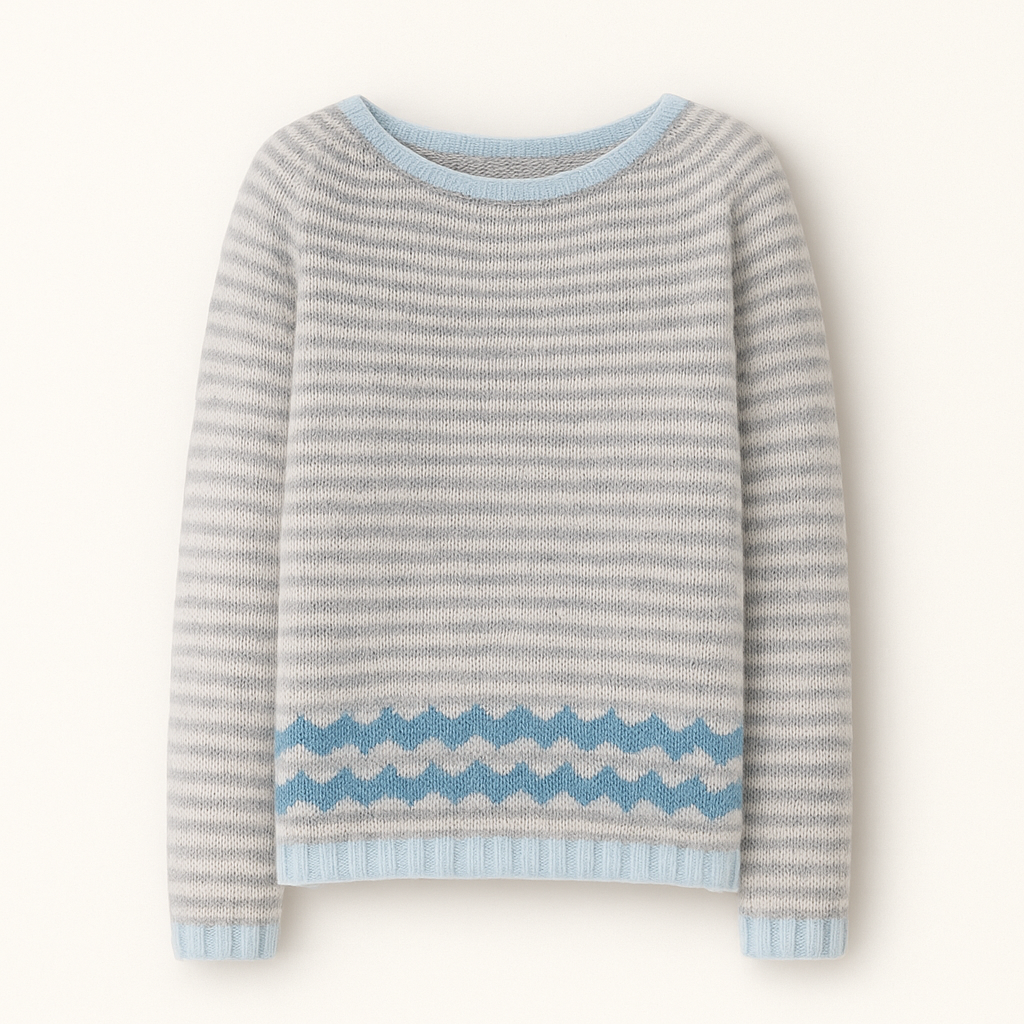 Stylish women's sweater with a retro pattern for fall