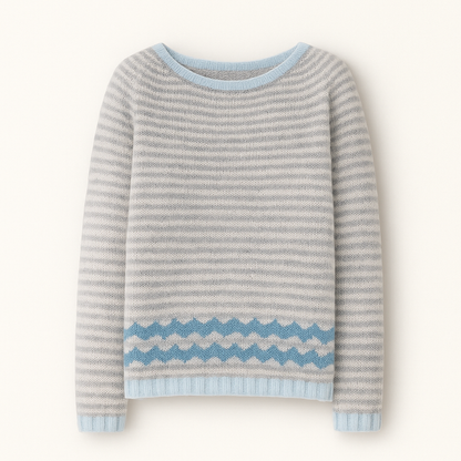 Stylish women's sweater with a retro pattern for fall
