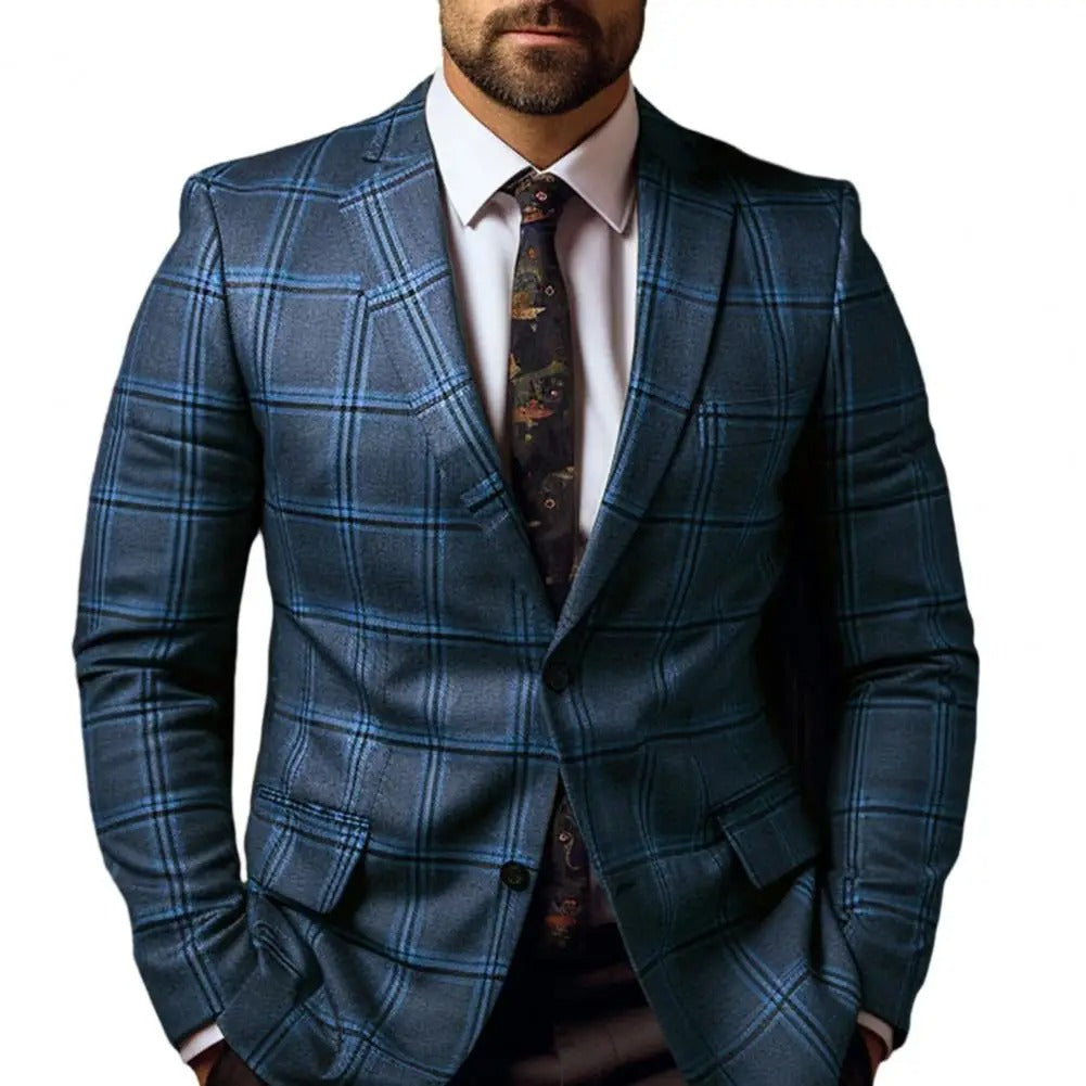 Suit Jacket - Checked Pattern And Tailored Neat Silhouette