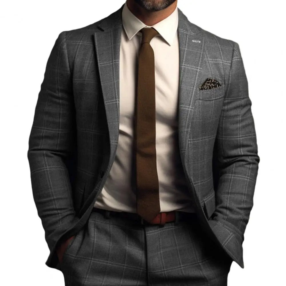 Suit Jacket - Checked Pattern And Tailored Neat Silhouette