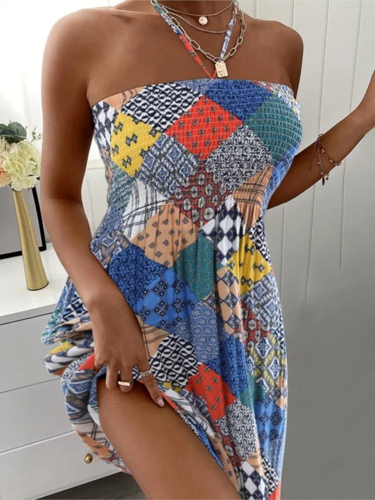 Chic Bohemian Summer Mini Dress - BritishElegance