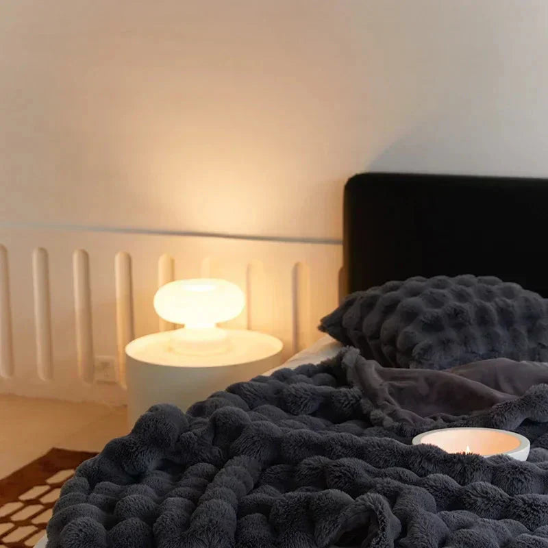 Plush Soft Faux Fur Rabbit Throw Blanket