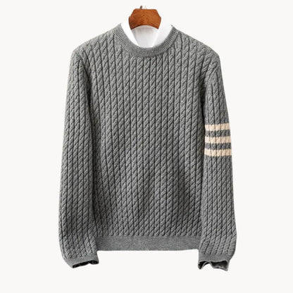 Sweater - Chunky 3 Gauge Knit And Ribbed Trim Hold Shape
