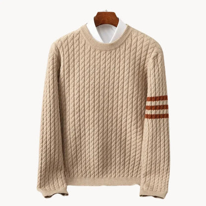 Sweater - Chunky 3 Gauge Knit And Ribbed Trim Hold Shape