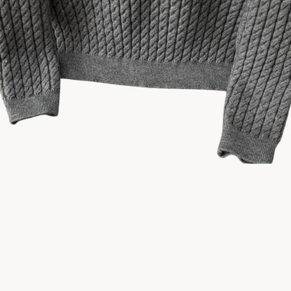 Sweater - Chunky 3 Gauge Knit And Ribbed Trim Hold Shape