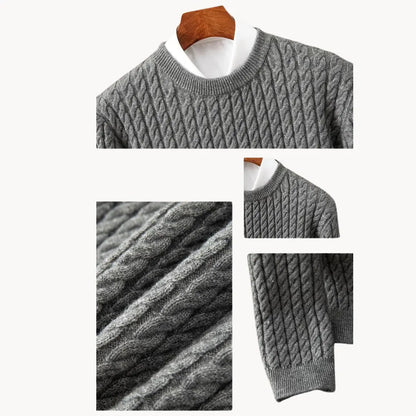 Sweater - Chunky 3 Gauge Knit And Ribbed Trim Hold Shape