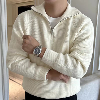 Sweater - Quarter Zip Knit Blend & Adjustable Ventilation