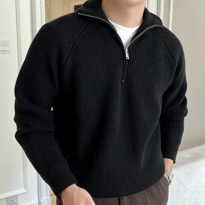 Sweater - Quarter Zip Knit Blend & Adjustable Ventilation