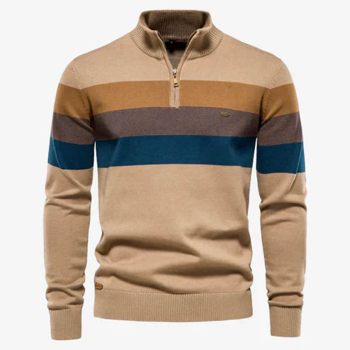 Sweater – Retro Stripes & Blended Warm Stable Knit Fit