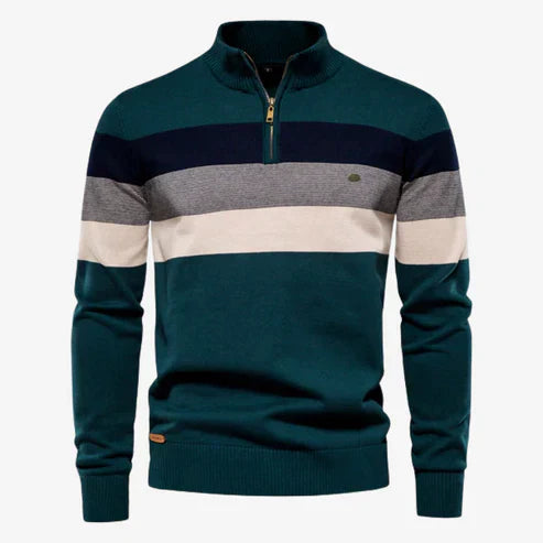 Sweater – Retro Stripes & Blended Warm Stable Knit Fit