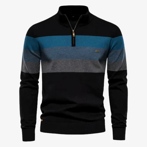 Sweater – Retro Stripes & Blended Warm Stable Knit Fit