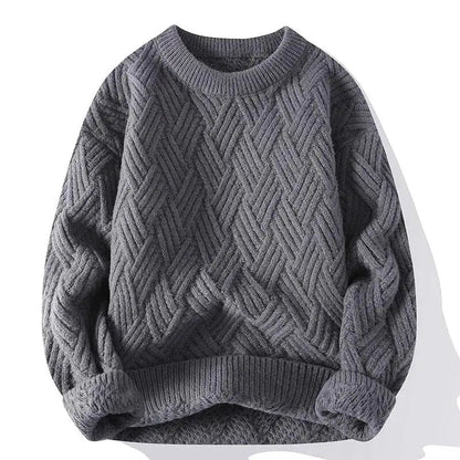 Classic Men's Patterned Crew Neck Sweater