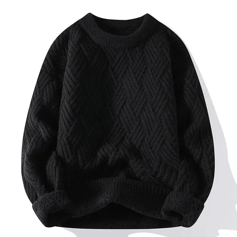 Classic Men's Patterned Crew Neck Sweater