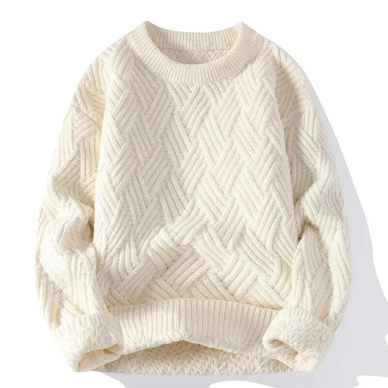 Men’s Chunky Basketweave Knit Sweater