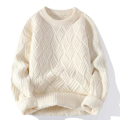 Classic Men's Patterned Crew Neck Sweater