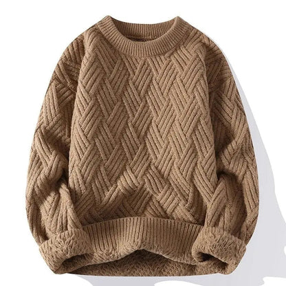 Classic Men's Patterned Crew Neck Sweater