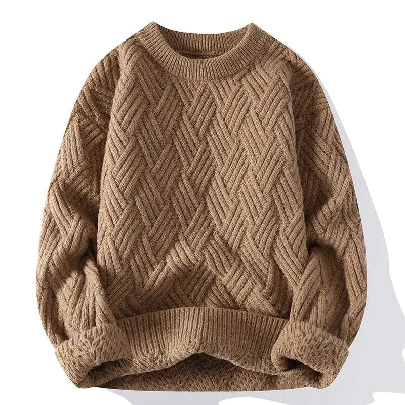 Men’s Chunky Basketweave Knit Sweater