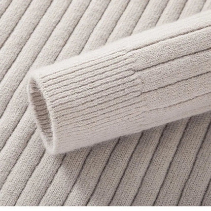 Sweater - High Collar Spun Blend & Half Zip Adjusts Fit