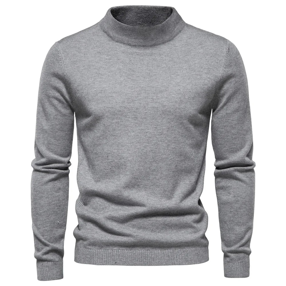 Sweater - Knit Blend Half Turtleneck And Neck Coverage