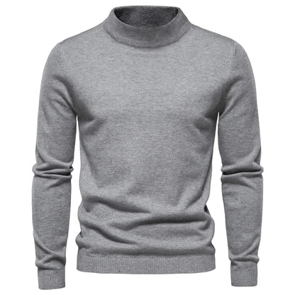 Sweater - Knit Blend Half Turtleneck And Neck Coverage