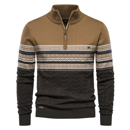 Sweater - Polyester Blend Quarter Zip And Adjustable Neck