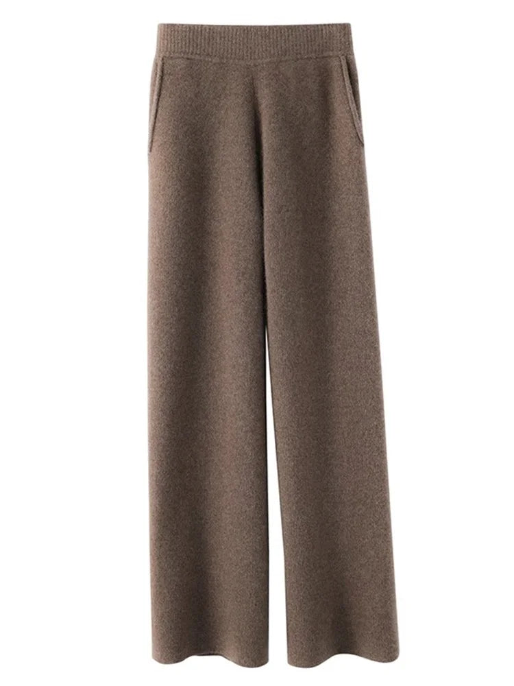 Soft High Waisted Women's Cashmere Pants