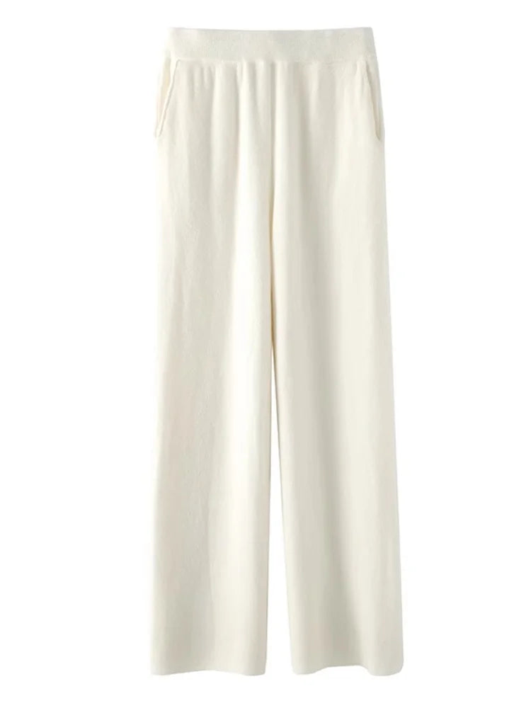 Soft High Waisted Women's Cashmere Pants